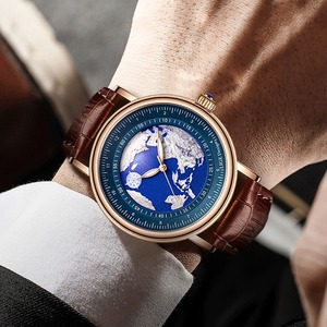 Brand New <strong>Lige</strong> 8963 World Map Unique Design Waterproof Analog Quartz Watch - Product Image 3