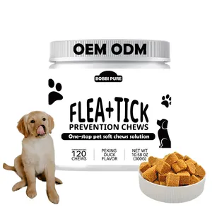 Etiqueta privada Pulgas Garrapatas Suplementos para mascotas Desparasitante para perros Suplementos para el cuidado de la salud de mascotas Golosinas para perros OEM ODM Etiqueta privada 500PCs