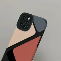 Patchwork Couleur Bloc Triangle Téléphone étui pour iphone 11 12 13 14 15 Pro Max 15 14plus 12 13Mini X XR XS Max 7 8 Plus Couverture Souple 16
