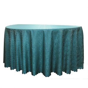 Mantel de tela de poliéster Premium Damasco mantel verde azulado oscuro para boda fiesta banquete eventos Hotel restaurante - Product Image 1