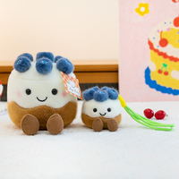 Peluche Gâteau d'Anniversaire Kawaii avec Fruits - Poupée en Peluche Fraise Mangue Myrtille, Cadeau Mignon pour Enfants et Tout-Petits