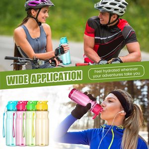 Bouteille d'eau sport réutilisable en PET de 550 ml, grande capacité, transparente, portable, pour le camping en plein air, design classique, cadeau - Product Image 4