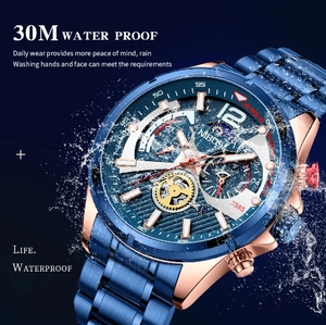 กําหนดโลโก้ของคุณเอง <span class=keywords><strong>1985</strong></span> <span class=keywords><strong>Nibosi</strong></span> 2591 นาฬิกาควอทซ์แฟชั่นส่องสว่างโครโนกราฟผู้ชายMontre Relojนาฬิกานาฬิกาสําหรับชาย - Product Image 2