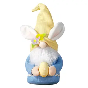 Easter Pink Ear Bunny dwarf faceless old man plush toy elf