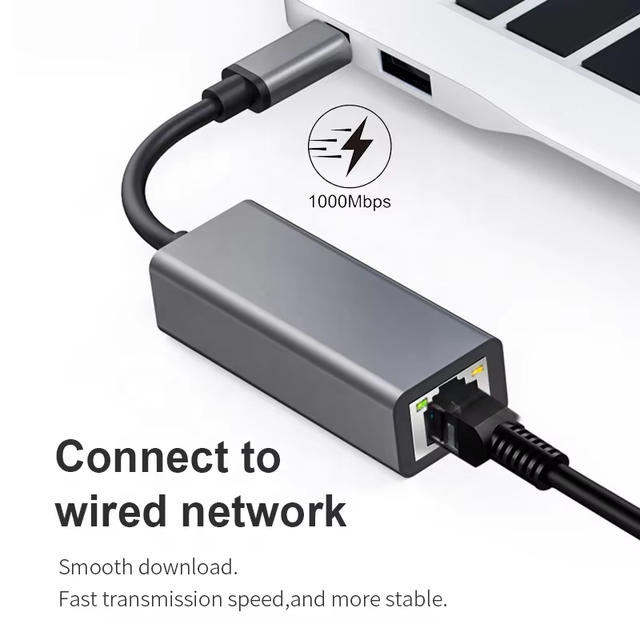 Xput High Speed Wired USB 3.1 Type C USB C USB-C to 1000Mbps RJ45 Gigabit Ethernet Internet Lan Network Card Adapter