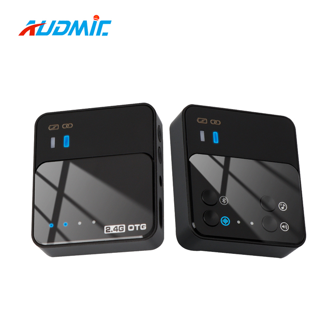Hot Selling Wireless Bluetooth OTG Studio Mic Shock Mount Portable Mini 1 to 1 Clip Lapel Lavalier Interview Microphone