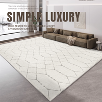 Tapis moderne blanc en peluche de grande taille antidérapant et doux pour salon, tapis pour la décoration de chambre à coucher