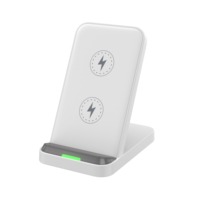 2-in-1 Individuelles Logo 5W 15W Qi Schnelllade-Pad Typ-C Mobiltelefon-Kopfhörer Kabelloses Ladegerät Halterung für iPhone & Ohrhörer
