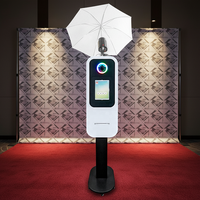 Photobooth portable professionnel moderne pour fêtes et mariages, avec imprimante intégrée, compatible iPad et appareil photo reflex numérique