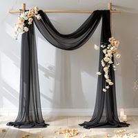 Kain Draperi untuk Gapura Pernikahan 76*1000cm, Kain Chiffon Transparan untuk Latar Belakang, Tirai Putih untuk Dekorasi Upacara Pernikahan