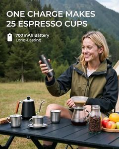 เครื่องบดกาแฟพกพาขายดี ชาร์จไฟผ่าน USB ได้ ใช้ใบมีดบดแบบ Burr เหมาะสำหรับการตั้งแคมป์ - Product Image 4