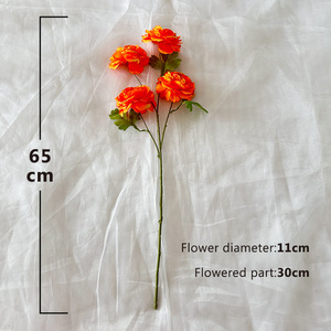 <span class=keywords><strong>Cerf</strong></span> des neiges 4 têtes Roselle peonyArtificial Roses Fleur de soie à 4 têtes pour la maison Salon <span class=keywords><strong>Mariage</strong></span> ou Décoration de Noël - Product Image 6