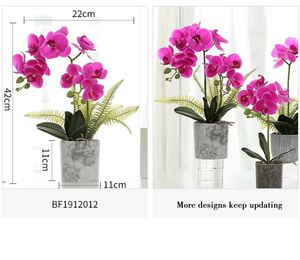 Orchidea Artificiale Viola a 7 Teste con Effetto Realistico in <span class=keywords><strong>Vaso</strong></span> Antiurto <span class=keywords><strong>per</strong></span> Pasqua e Laurea - Product Image 2