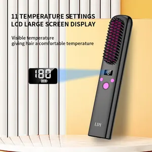 QXXZ High Temperature Electric Hot Hair Curling Comb Hair Straightening Brush Comb Heat Pressing Hot Comb