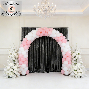 ANNIELU <span class=keywords><strong>Tende</strong></span> Scenografiche <span class=keywords><strong>con</strong></span> Paillettes Nere da 3 mm per Matrimoni, Compleanni, Eventi, Feste e Palcoscenici Scintillanti - Vendita Calda - Product Image 5