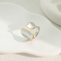 NIMAI PVD Gold Silber Edelstahl Offener Ring Wasserdichter Breiter Verstellbarer Stapelbarer Ring Großhandel Maßgefertigter Schmuck