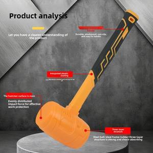 Martello di Alta Qualità con Testa in Gomma e Manico in Gomma per Piastrelle in Ceramica, Personalizzabile OEM - Product Image 4