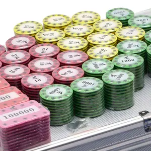 New Arrival Nontoxic Acrylic 2 Layer Screen Printing Set Code Poker Chips Case