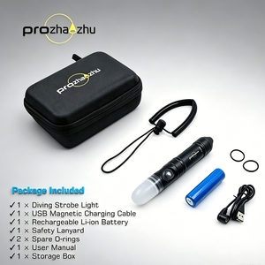 Lampe de plongée Prozhaozhu DL-XS06 4000 lumens rechargeable avec batterie 21700, en alliage d'aluminium, LED blanche, lumière stroboscopique, IP68, 100 m de <span class=keywords><strong>profondeur</strong></span> - Product Image 6