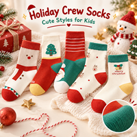 Chaussettes de Noël pour enfants, motifs mignons de Père Noël, rennes et sapins, chaussettes douces et chaudes pour bébé, ensemble de cadeaux de Noël pour l'hiver