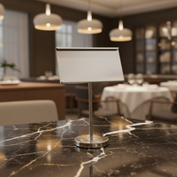 Porte-numéro de table en acier inoxydable argenté pour hôtels, restaurants, banquets et mariages, porte-cartes de place
