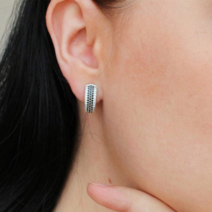 Pave Zircon Huggie <b>Earrings</b> for <b>Men</b> and Women Minimalist Fashion Jewelry - Product Image 2