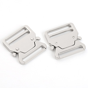 Side Release Buckle 35mm Zinc Alloy Silver Durable For Bags Backpacks Adjustable <b>Webbing</b> Fastening - Product Image 2