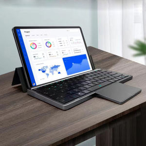 Tablet Rechargeable English Design Multi-Device Foldable Wireless <b>Keyboard</b> with Touchpad - Product Image 2