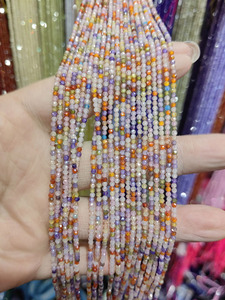 <span class=keywords><strong>2</strong></span>/3mm di colore Flash zircone di cristallo tagliato piccole perle rotonde semilavorate all'ingrosso fatte a mano collana fai da te orecchini materiale - Product Image 5