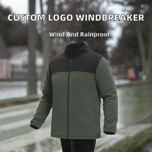 Customized Logo Design Embroidered Stand Collar Zipper Waterproof Windproof <b>Winter</b> Outdoor Sports <b>Running</b> <b>Jacket</b> for Unisex - Product Image 2