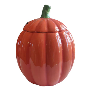 Barattolo in Ceramica a Forma <span class=keywords><strong>di</strong></span> Zucca <span class=keywords><strong>di</strong></span> Halloween con Coperchio - Contenitore Sigillato con Smalto per Decorazione Casa e Portacandele - Product Image 3
