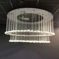 MILE Nouvelle conception, décorations suspendues ajustables et transparentes pour plafond de salle de banquet et de mariage, rideau de perles et fleurs de forme ronde