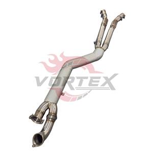 Tuyau intermédiaire simple en acier inoxydable Vortex pour BMW M3 G80 M4 G82 S58 3.0T avec protection thermique et double résonateur - Product Image 2