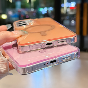 Funda Transparente para Teléfono con Degradado de Color Neón IMD para <span class=keywords><strong>Samsung</strong></span> Galaxy S26 S25 S24 Ultra, Carga Inalámbrica, Magnética, Antigolpes - Product Image 3