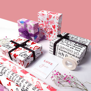 High Quality Wholesale 80g Valentine'Day and Love Art <b>Paper</b> <b>Tissue</b> 43*300cm Gift Luxury Custom Packaging <b>Wrapping</b> <b>Paper</b> Roll - Product Image 3