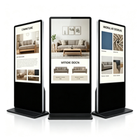 Kiosque LCD sur pied sans écran tactile de 50 pouces, plusieurs couleurs de cadre, pour affichage dans les halls d'hôtels et de banques