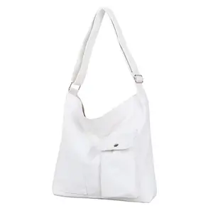 Commercio all'ingrosso personalizzato stampato Logo riciclato 100% organico semplice cotone bianco tela Shopping Tote Bag studente con modello di lettera