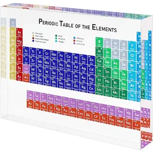 Clear Acrylic Periodic Table with Real Elements Display Chemistry Lovers Gift Home Use Acrylic Chemical Elements Tool