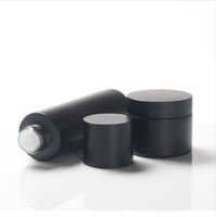 Vaporisateur de lotion en verre noir mat pots de crème en verre bouteille d'emballage cosmétique