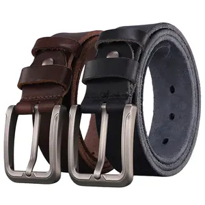 New Design Custom Genuine Leather All-match Cowhide Belt Fashionable and Versatile Double Side Top Grain Leather Belt for Men