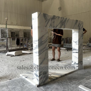 Chimenea de Leña de Mármol Natural Tallada a Mano de Alta Calidad, Diseño Francés, Moderna, Independiente, para Sala de Estar u Hotel - Product Image 6