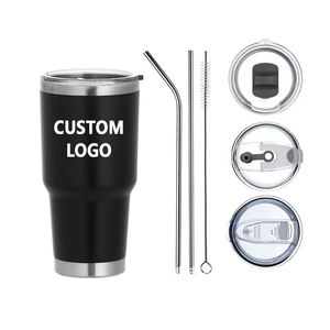 Gift Wholesale Stainless Steel 304 Vacuum <b>Tumbler</b> 6-12 Hours Insulation Leakproof <b>Lid</b> <b>Straw</b> American Style Camping Coffee Beer - Product Image 4
