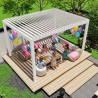 Pergola moderne en aluminium 12x16 pieds, toit à lames orientables étanche, kit de bricolage pour gazebo, taille personnalisée, directement de l'usine, pour jardin, patio, terrasse