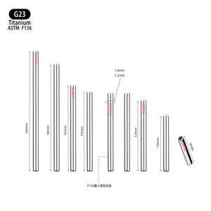 Barre droite en alliage de titane F136, 20mm 18mm 16mm 14mm 12mm 10mm 8mm, accessoire de piercing pour bijoux corporels - Product Image 1