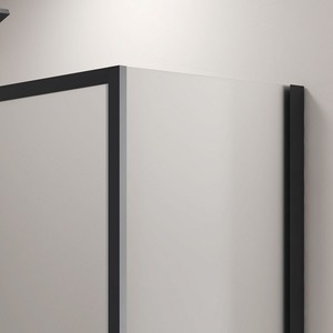 Box Doccia Senza Telaio Kamalu KFN5000SN 80x140 cm, Vetro Nero Opaco con Telaio in Acciaio Inox, Porta Scorrevole per Bagno - Product Image 4