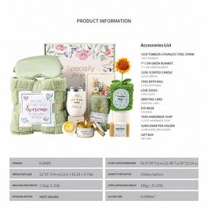Coffret Cadeau Personnalisé à Motif Marbre, Vente en Gros, Kit de Soins Personnels Crochet avec Plante d'Éveil Émotionnel, Tasse en Verre Marguerite et Ensemble de Bougies Parfumées - Product Image 5