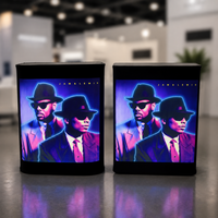 Table pliante entièrement personnalisable en tissu extensible 200g, portable, réutilisable, promotionnelle, avec éclairage LED intégré, pour comptoir d'exposition