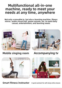 TV portátil LCD retroiluminada MJK <span class=keywords><strong>de</strong></span> 32 pulgadas Full HD 1080p con batería integrada interactiva para películas y cantos familiares - Product Image 6