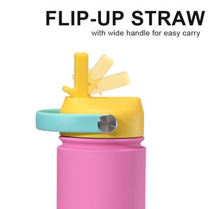 Portable isolé extérieur bicolore conception étanche 500ml gobelet en acier inoxydable large bouche sport bouteille d'eau avec poignée - Product Image 5