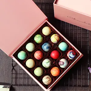 초콜렛 포장 상자 merci 초콜렛 우아한 선물 상자를 위한 책 유형 분홍색 공상 사탕 결혼식 안내장